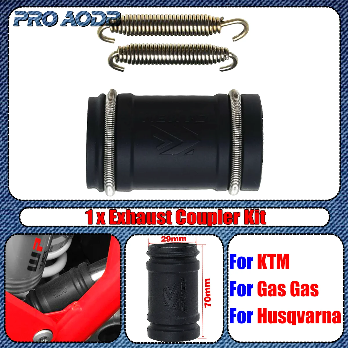 

For KTM 250 300 SX XC EXC XCW TPI 2017-2023 For Husqvarna GASGAS Exhaust Pipe Tailpipe Seal Ring Spring Exhaust Coupling Kit