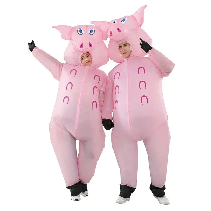 

♥AA Adult Mascot Pink Pig Inflatable Halloween Cosplay Costumes for Man Woman Animal Party Role Play Disfraz . New 2026