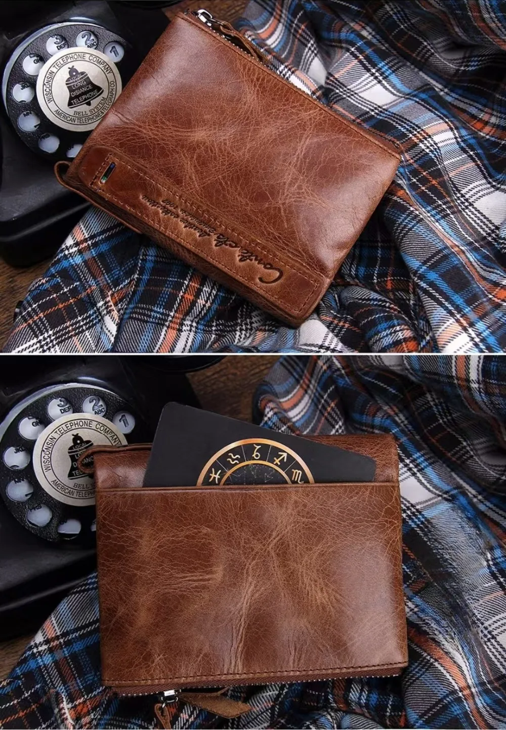 Fashion Lady Genuine Leather Wallet Women Photo Slot Card Holder Wallet Female Travel Date Family Gift Coin Purse