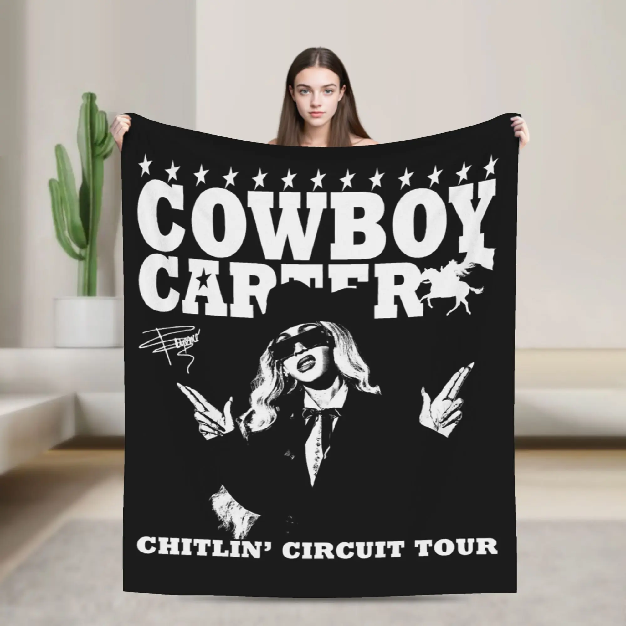 Beyonces Cowboy Carter Chitlin Circuit Tour Blankets Flannel Summer   Soft Throw Blankets for Sofa Office Bedspreads