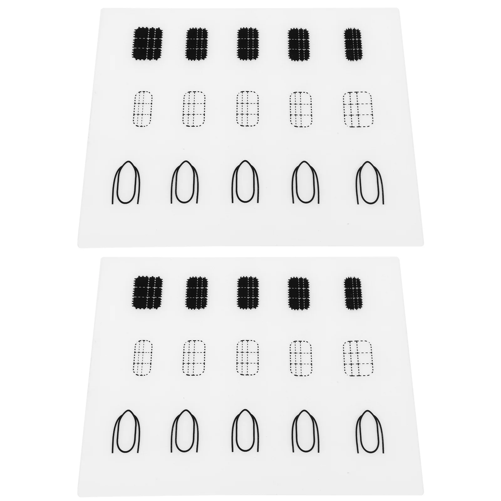 2 Pcs Nail Coloring Pad Salon Supplies Silicone Manicure Mats Clear Polish Washable Gel Stickers Supply