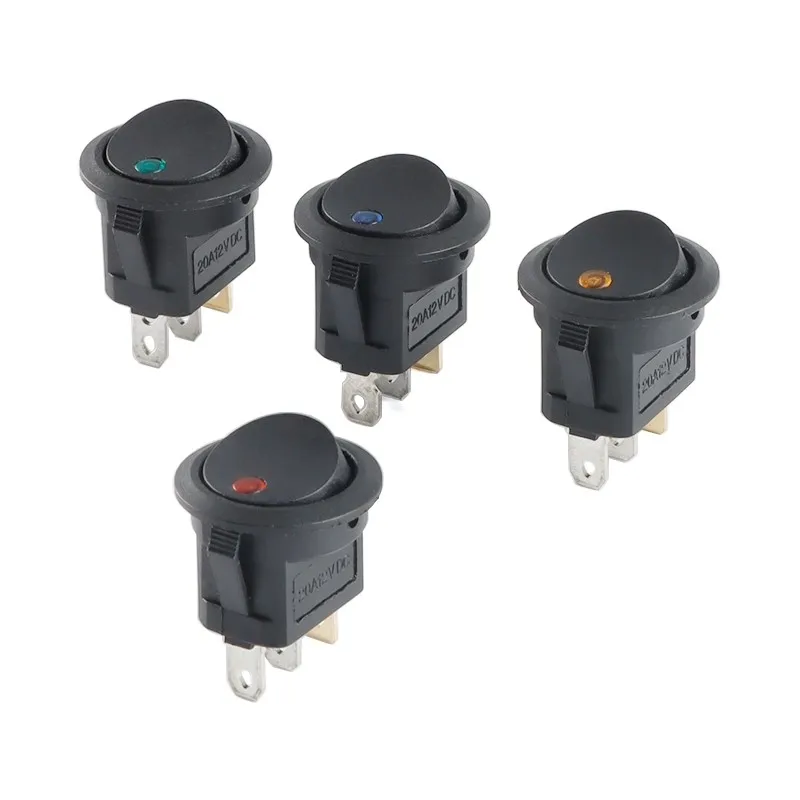 10 Stück 12V Katzenaugen-Beleuchtete Serie, 2-Positionen 3-Pin, 20mm Montageloch, Runder Kippschalter für Fahrzeuge – Detail 2