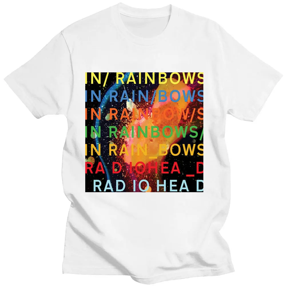 Band Rock Radiohead T Shirt Music Album In Rainbows Graphic T Shirts Men\'s Hip Hop Streetwear Gothic Cotton Tee Shirt Oversize