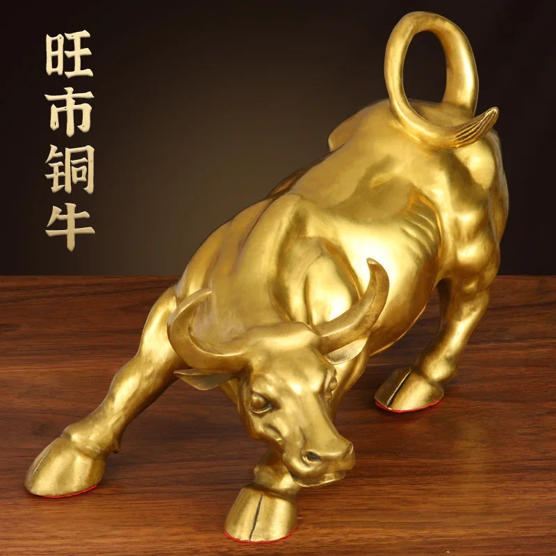 

Shanpin Brass Wall Street Copper Bull Ornament Wangshi Taurus Zodiac Bull Stock Market Opening Craft Manufacturer
