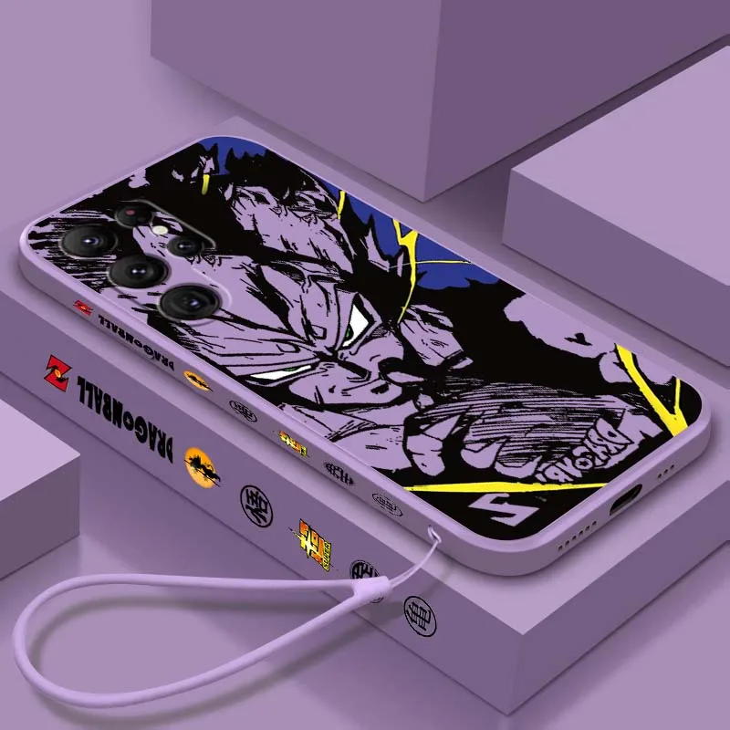 

Dragon Ball Luxury Trendy Phone Case For Samsung Galaxy S25 S24 S23 S22 S21 S20 Ultra Plus FE 5G Liquid Left Rope Cover