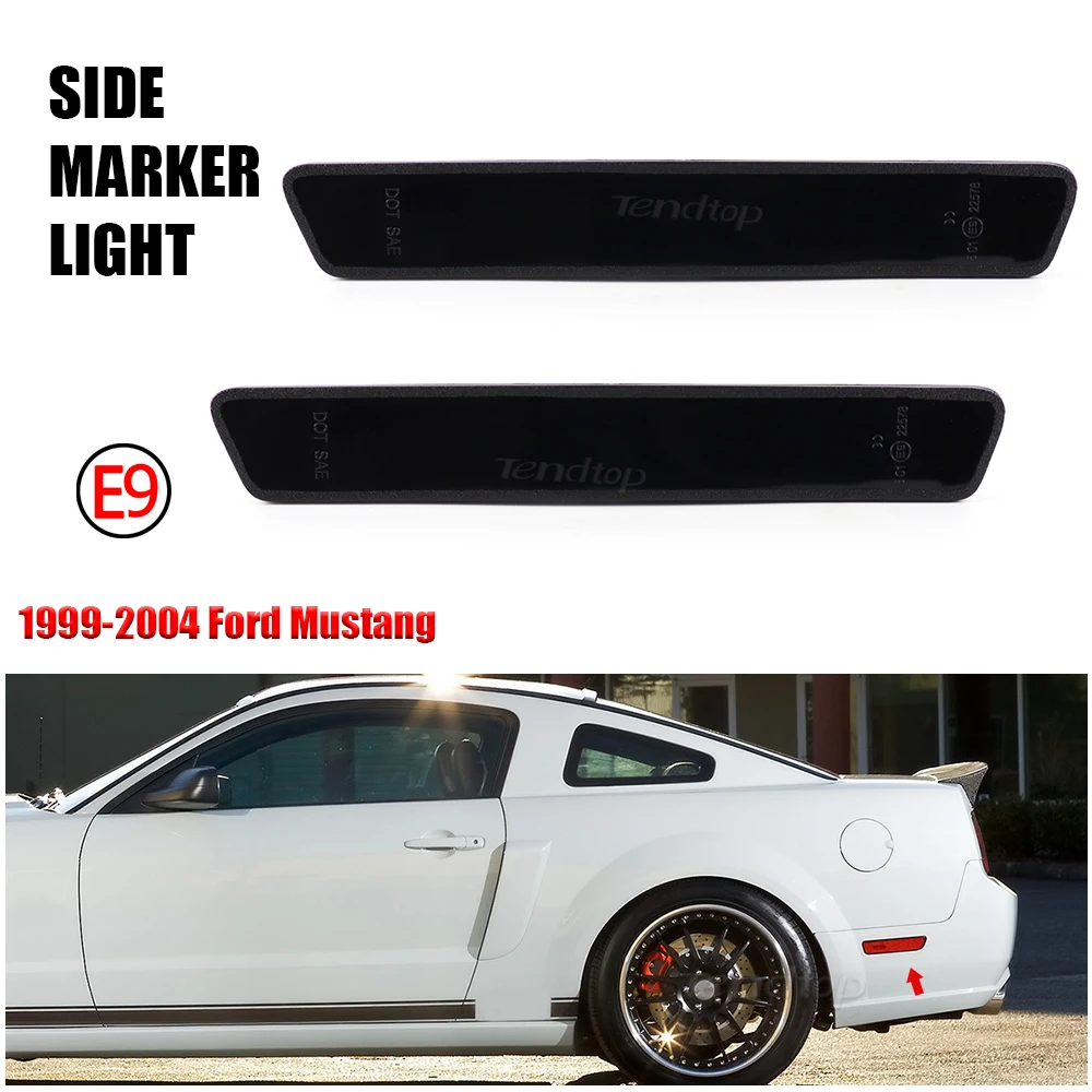 Rear Red Side Marker Light For Ford Mustang 2004 2003 2002 2001 2000 1999 Flashing LED Turn Signal Light Red Bumper Fender Light 