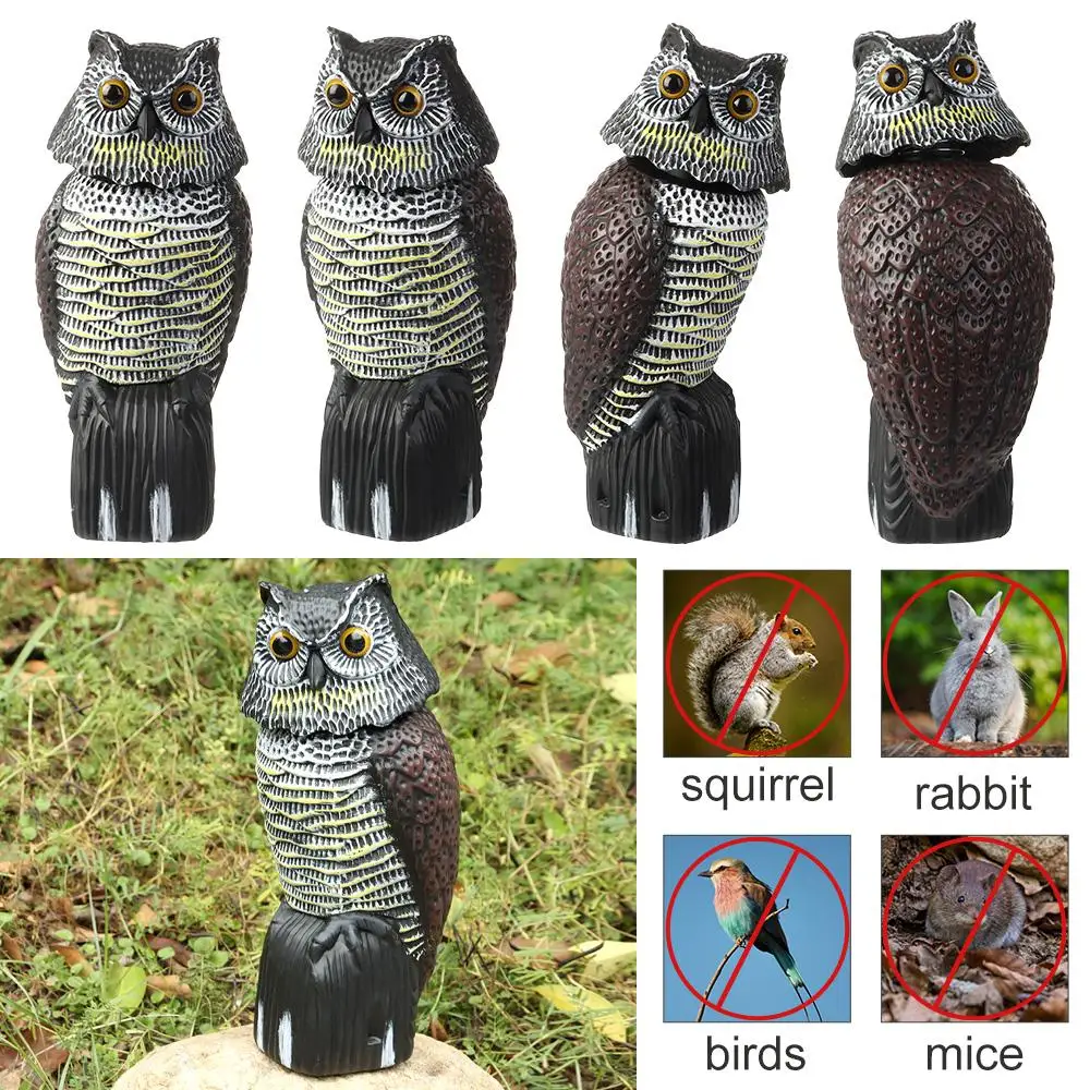 Realistic Fake Owl Decoy With Rotating Head For Garden Yard Outdoor Bird Deterrent Owl Sculpture Birds Repellent Pest Control view 2