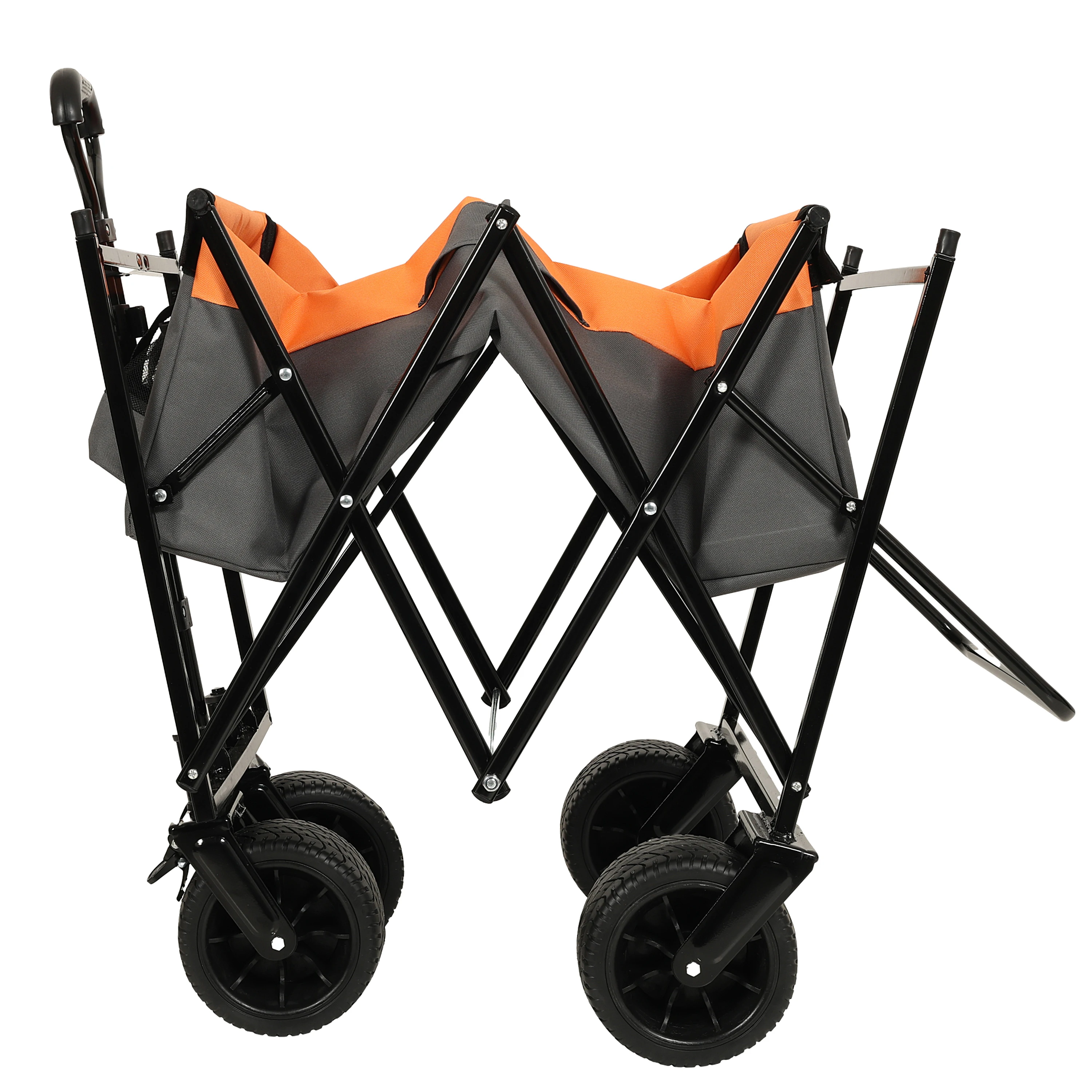 480Lbs Collapsible Wagon with Canopy,Wagon Stroller with 7" All-Terrain Wheels, Lightweight Foldable Wagon, Large Capacity for
