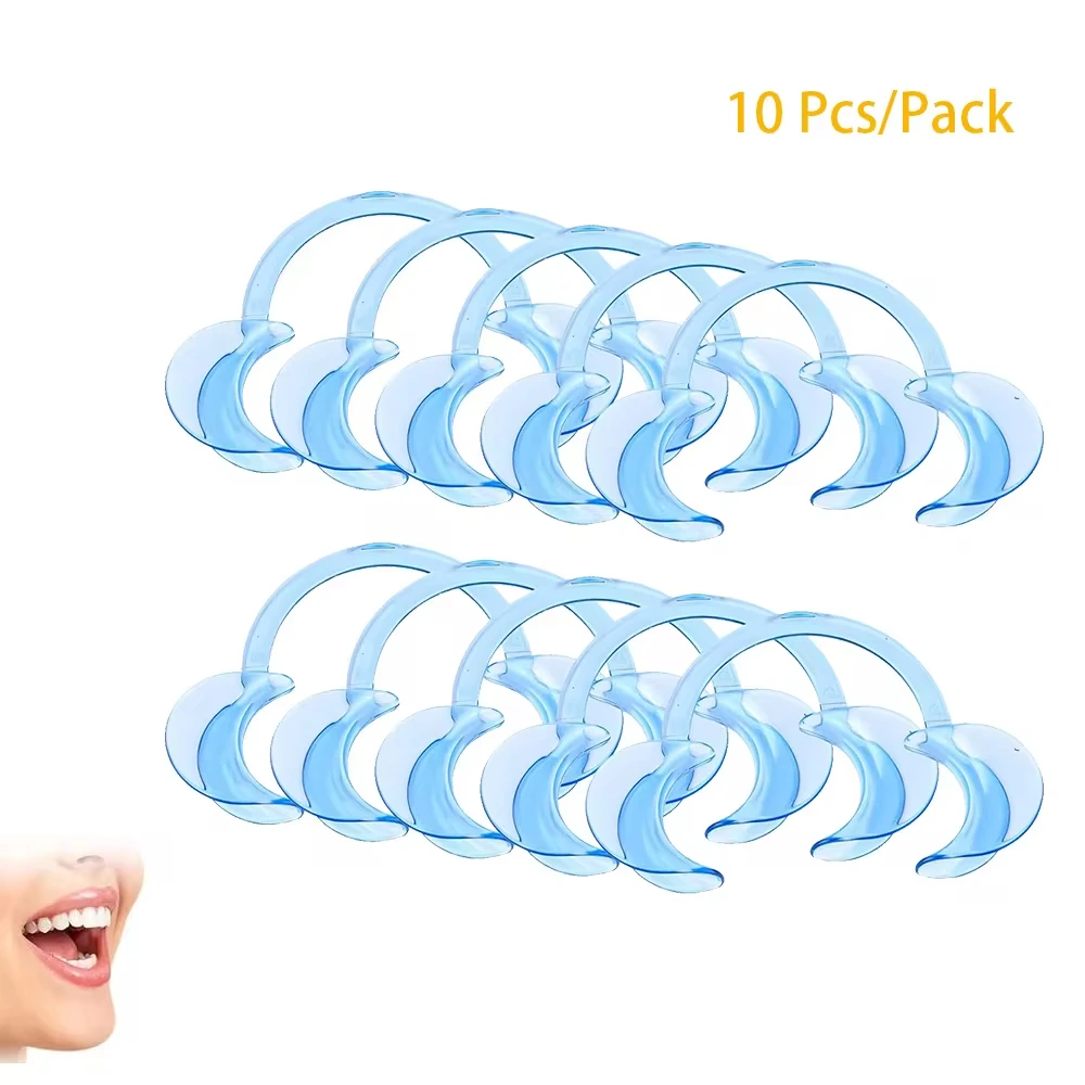 NIGF 10Pcs/Set Dental Cheek Retractor C Shape Teeth Whitening Intraoral Cheek Lip Opener Dentist Orthodontic Tool Clear supplies