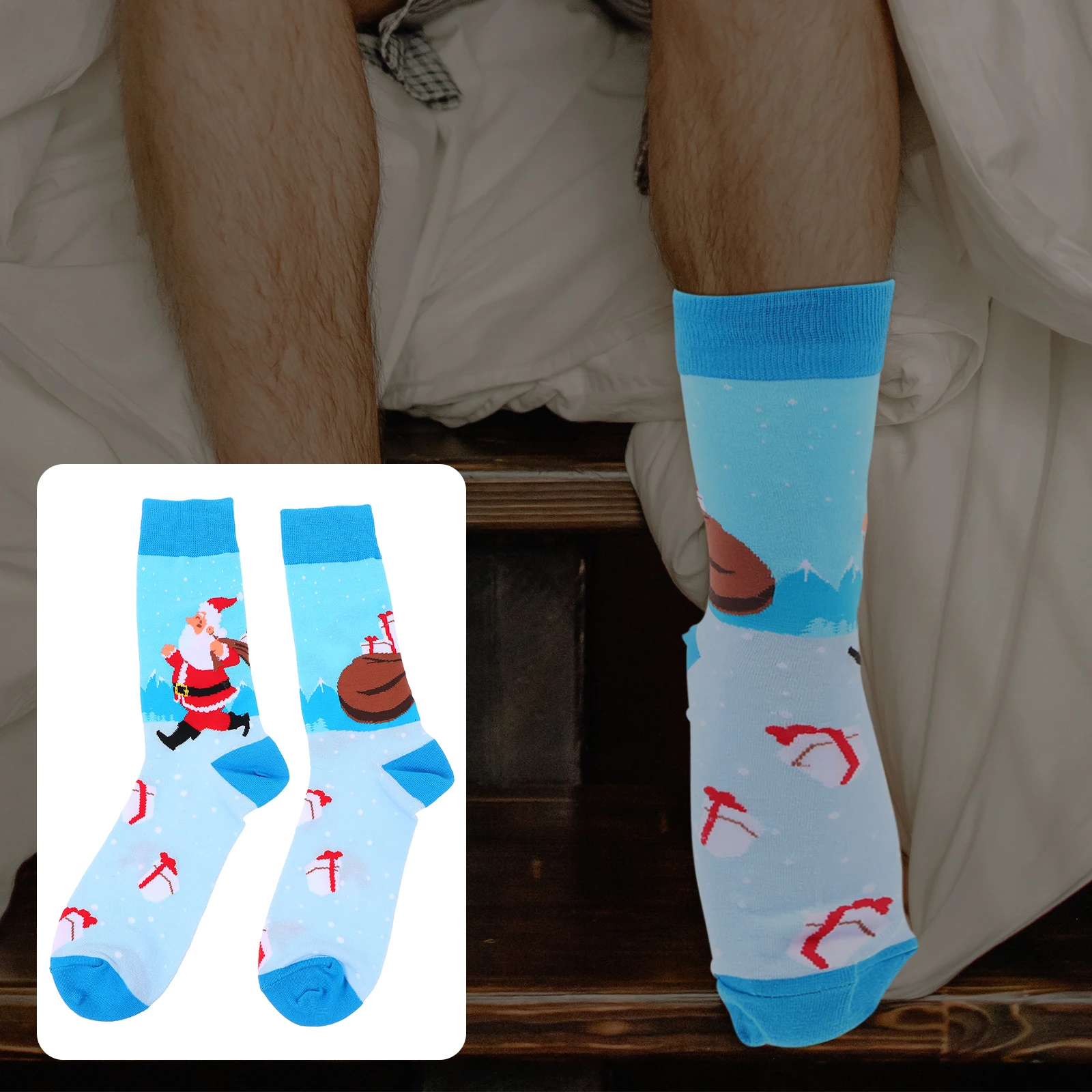 

Christmas Socks Cotton Mid calf Warm Men Socks Holiday Winter Stockings Gift Theme Design Non slip Comfortable Long lasting Use