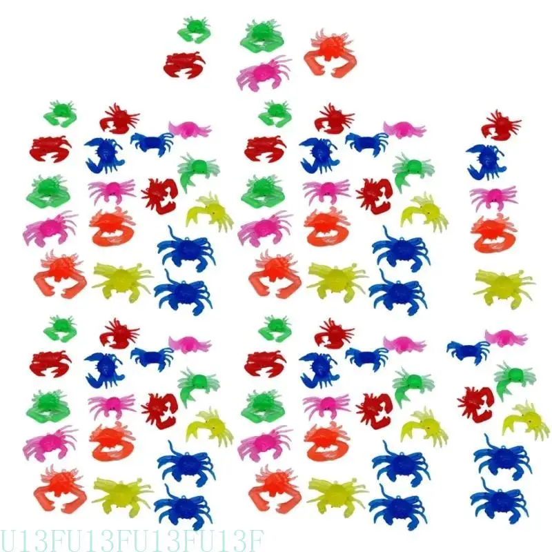 Pacote u13f 100 caranguejos coloridos peixe biológico para jogo criativo