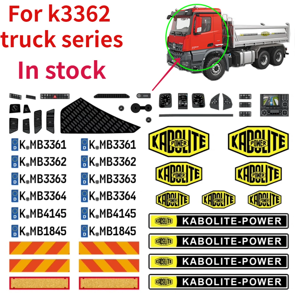 

KABOLITE K3363 3362 3361 Rc 1/14 Engineering Hydraulic Tilting Dump Truck Sticker Metal Model High-End Sticker