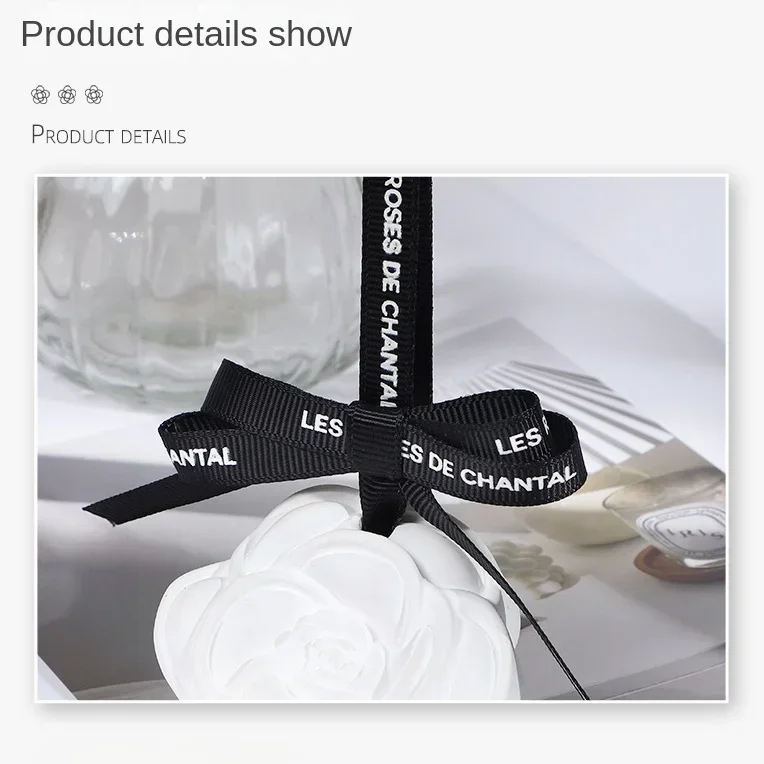 سيارة كاميليا المعطرة الناشر حجر مرآة الرؤية الخلفية قلادة الأزياء السيارات الداخلية العطر التبعي للهواء النقي