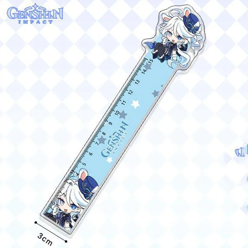 Game Genshin Impact Focalors Furina Raiden Shogun Yae Miko Zhongli wanderer Keqing Xiao Nahida acrylic Ruler Drawing Rulers gift