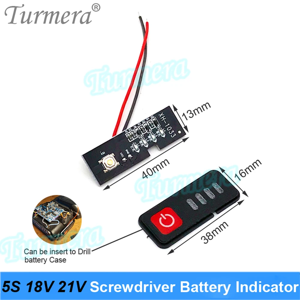 Turmera 18V 21V 50A BMS płyta zabezpieczająca baterię litową 5S Balancer Displayer do 20V wiertarki elektrycznej wkrętak używać baterii