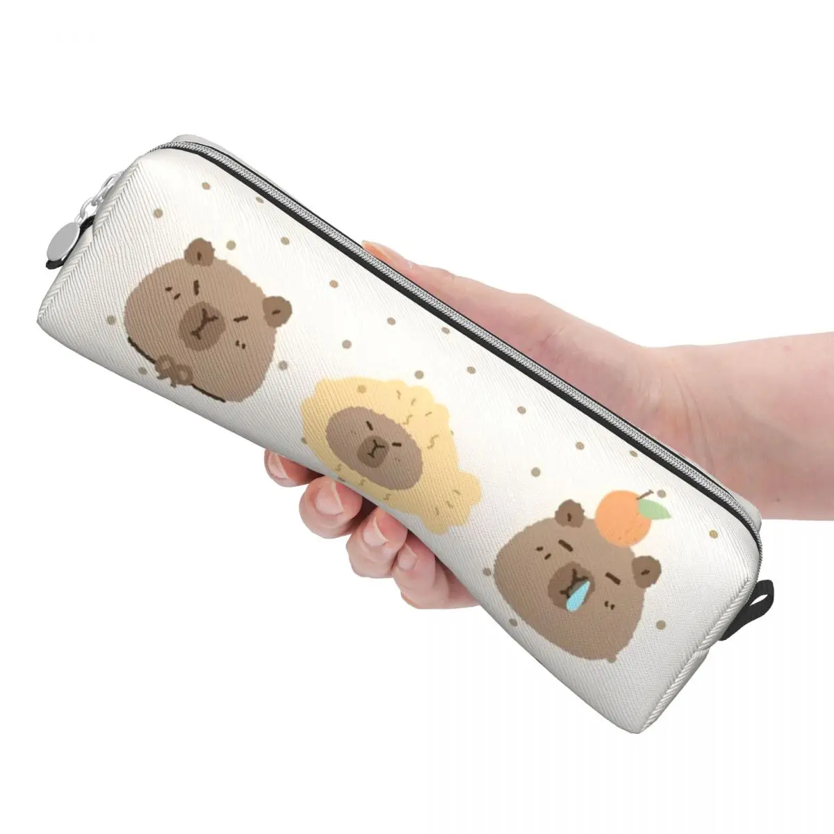 Estuche para lápices Kawaii Capybara con dibujos animados, estuche para bolígrafos para niñas y niños, útiles escolares de gran capacidad, estuches para lápices con cremallera