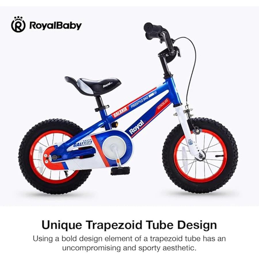 RoyalBaby Galaxia Vélo pour enfants en bas âge, vélo à roues de 16 pouces pour débutants, garçons et filles âgés de 4 à 7 ans, béquille, bleu