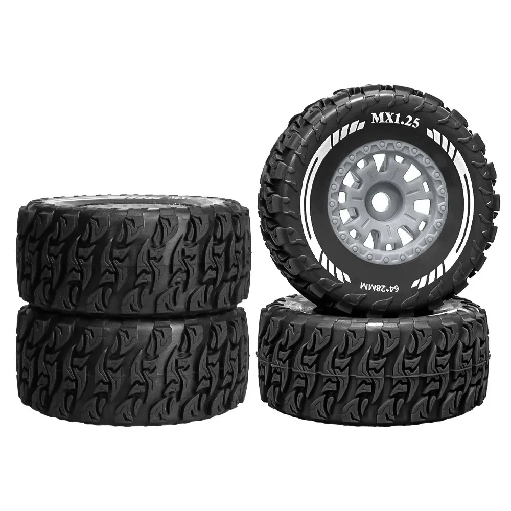 

Mini Mojave Grom 4pcs Plastic Wheels Rims with Rubber Tires for Arrma RC Car 1/16 Mojave Grom 4X4 Desert Truck Upgrade Parts