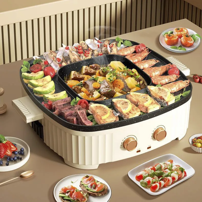 Electric grill pan Household grill pan Grill pan, non-stick multi-functional electric