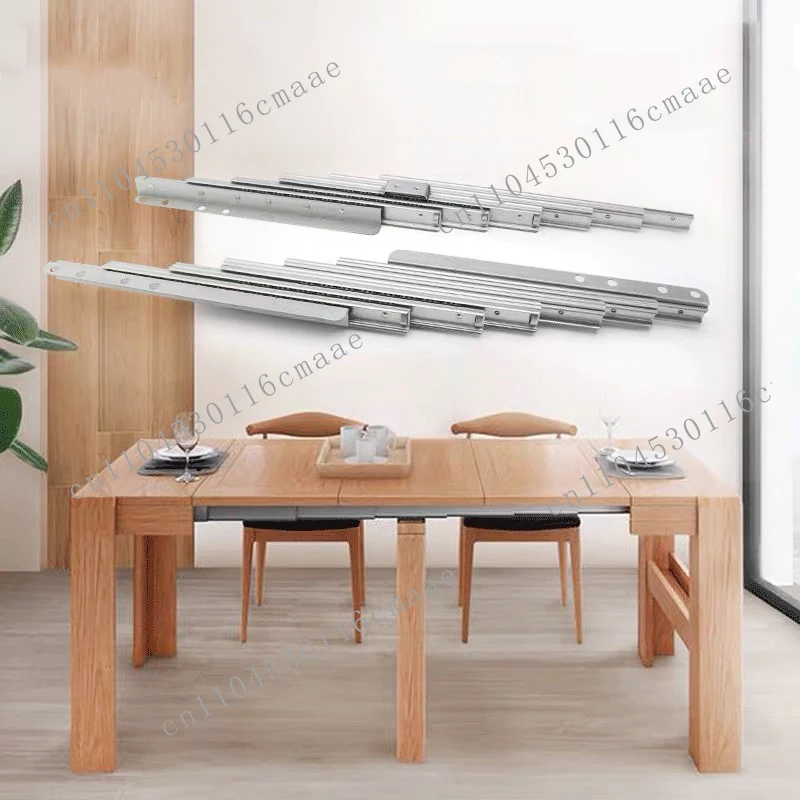 NEW  Invisible Dining Table Telescopic Guide Rail Multifunctional Aluminum Alloy Folding Bar Extension Slide Rail