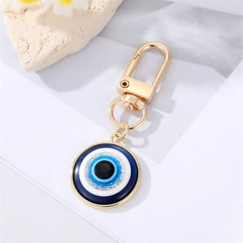 Delicate Resin Star Demon Eye Keychain Alloy Dripping Oil Turkish Blue Eye Pendant Folk Style Car Pendents Father's Day Gifts