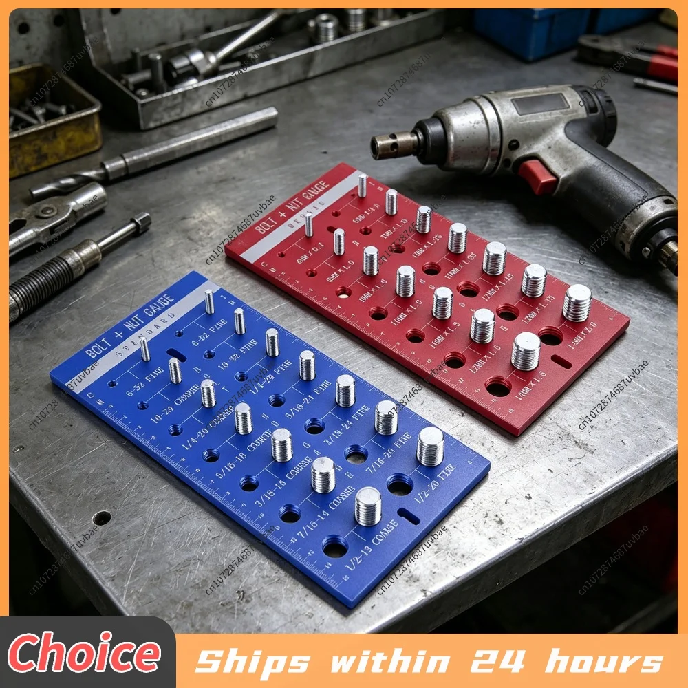 28Pcs Thread Checker Includes 14 Imperial and 14 Metric Threads Screw Size Check Gauge for Identifying Fastener & Drill Bits