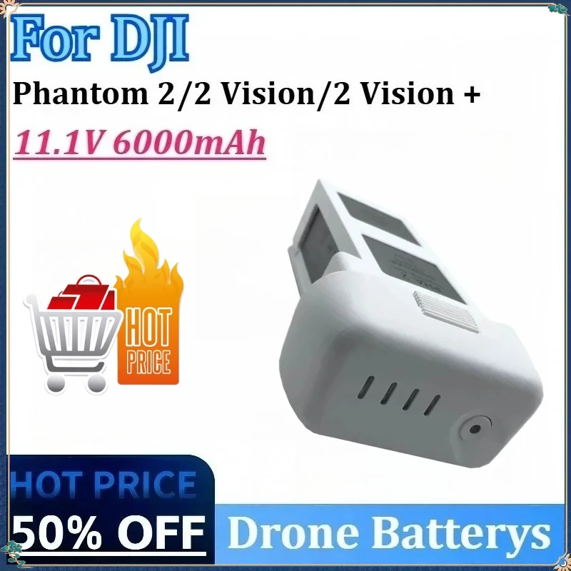 

New 11.1V 6000mAh High Quality Rechargeable Drone Batterys for DJI Phantom 2 / 2 Vision/2 Vision + Aircraft Battery Accessories