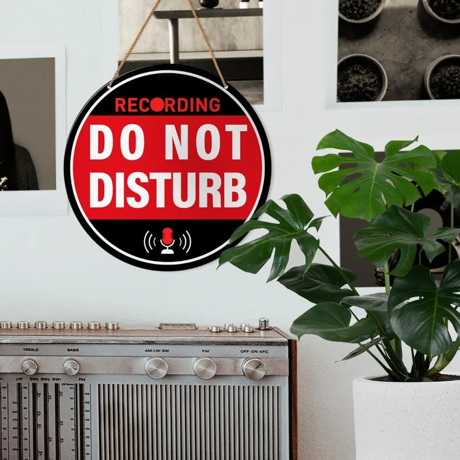 HSNBT تسجيل لافتة باب الاستوديو تسجيل في التقدم لا تزعج علامة معلقة لغرفة الموسيقى