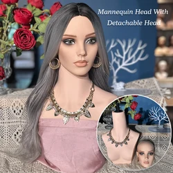 Nunify Upper Body Mannequins With Detachable Head For Wigs Realistic Pvc Manikin Head For Display Wigs, Hats, Scarves, Jewerly