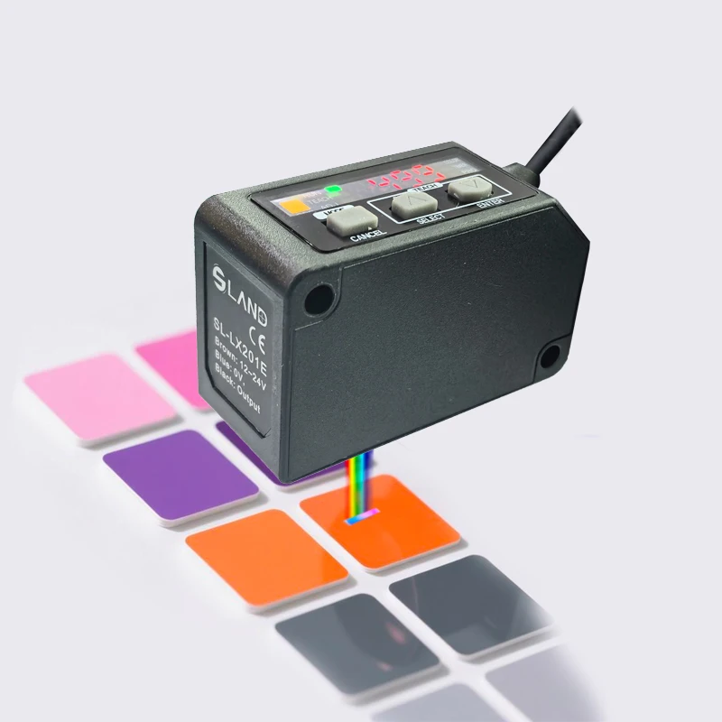 

RGB Multifunction Color Mark Sensor Max.20mm Range Timer Delay Optional NPN PNP Economic Version SL-LX201E Series