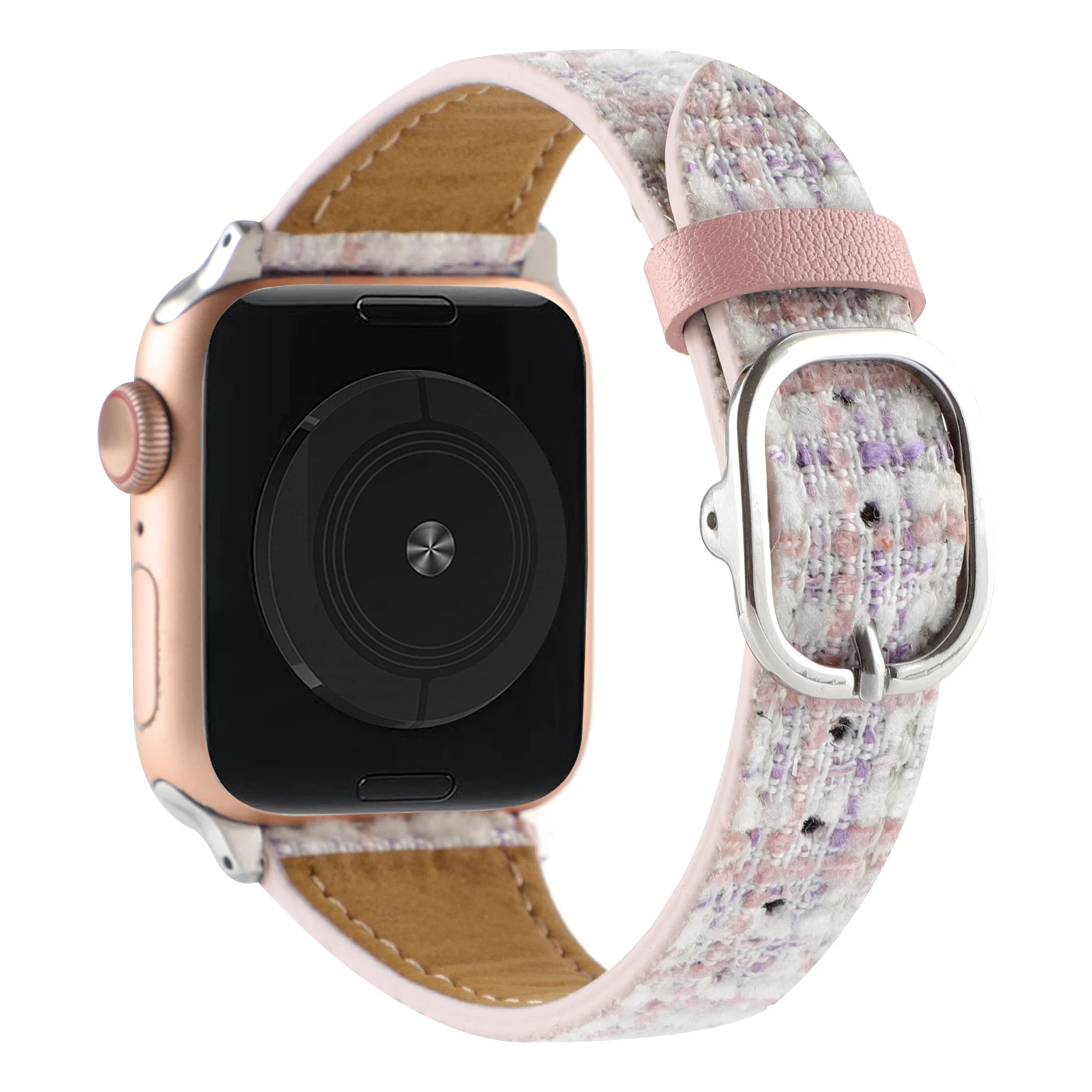 Leather strap for Apple watch band women sweet style chain for iwatch98765423SE Ultra38 40 41 42 44 45 49mm Plush lattice  wrist