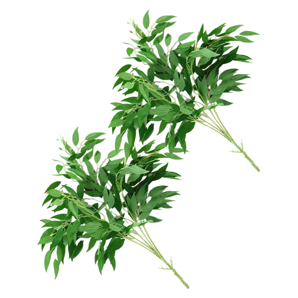 

2Pcs Simulation Willow Leaves Vines Twigs Faux Greenery Low Maintenance Versatile Decoration for Any Occasion Fake Willow Rattan