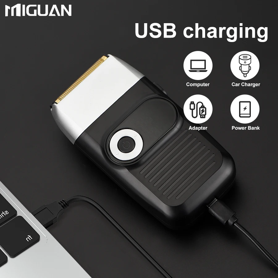 Reciprocating Men's Electric Shaver with USB Charging, Dual Heads, High Power, Two-Speed Adjustment Holiday Gifts/Father's Day