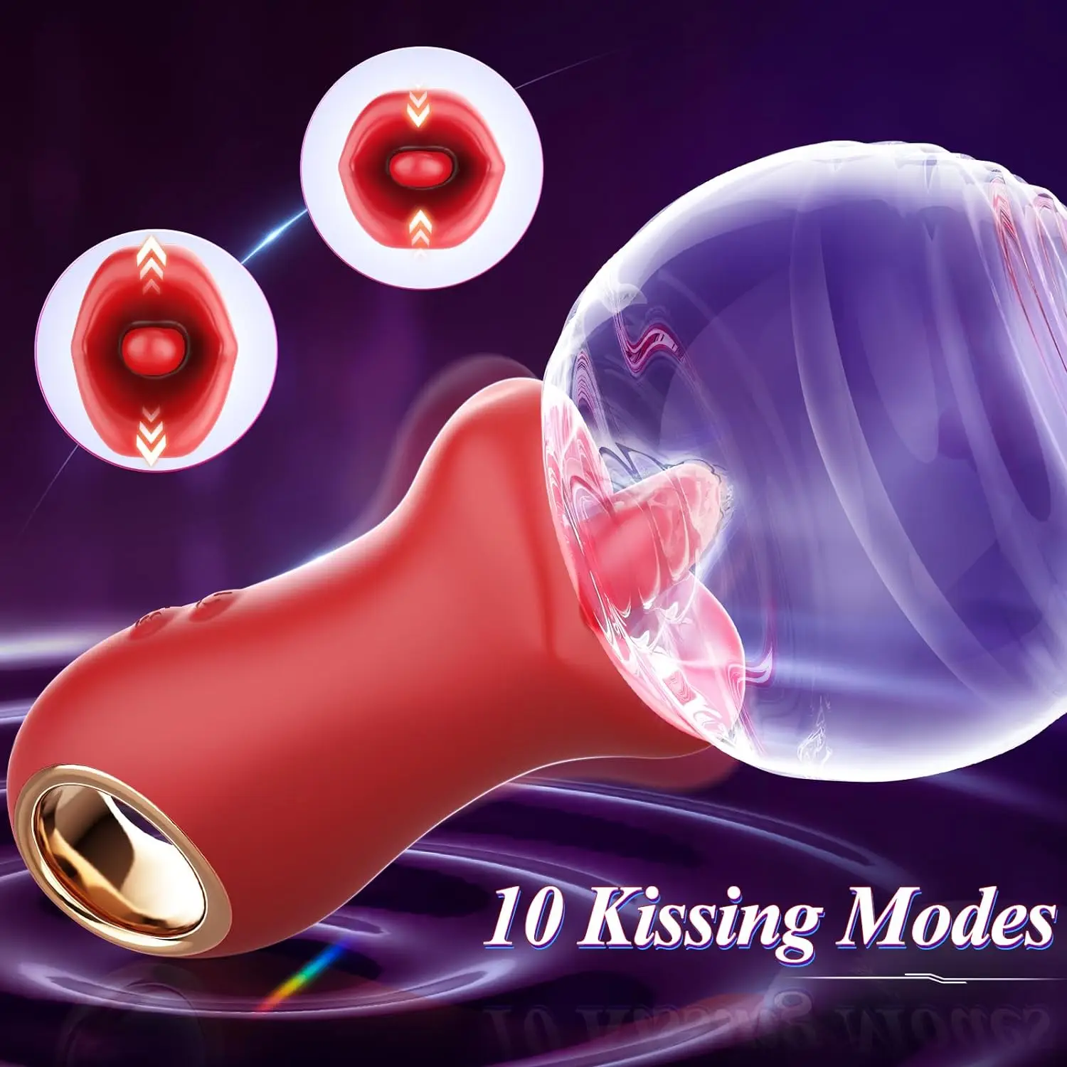 Rose Tongue Vibrator Mouth-Shaped 10 Tongue Licking Kissing Clit Licker Nipple Stimulator G-Spot Vibrators Sex Toys for Women image 5