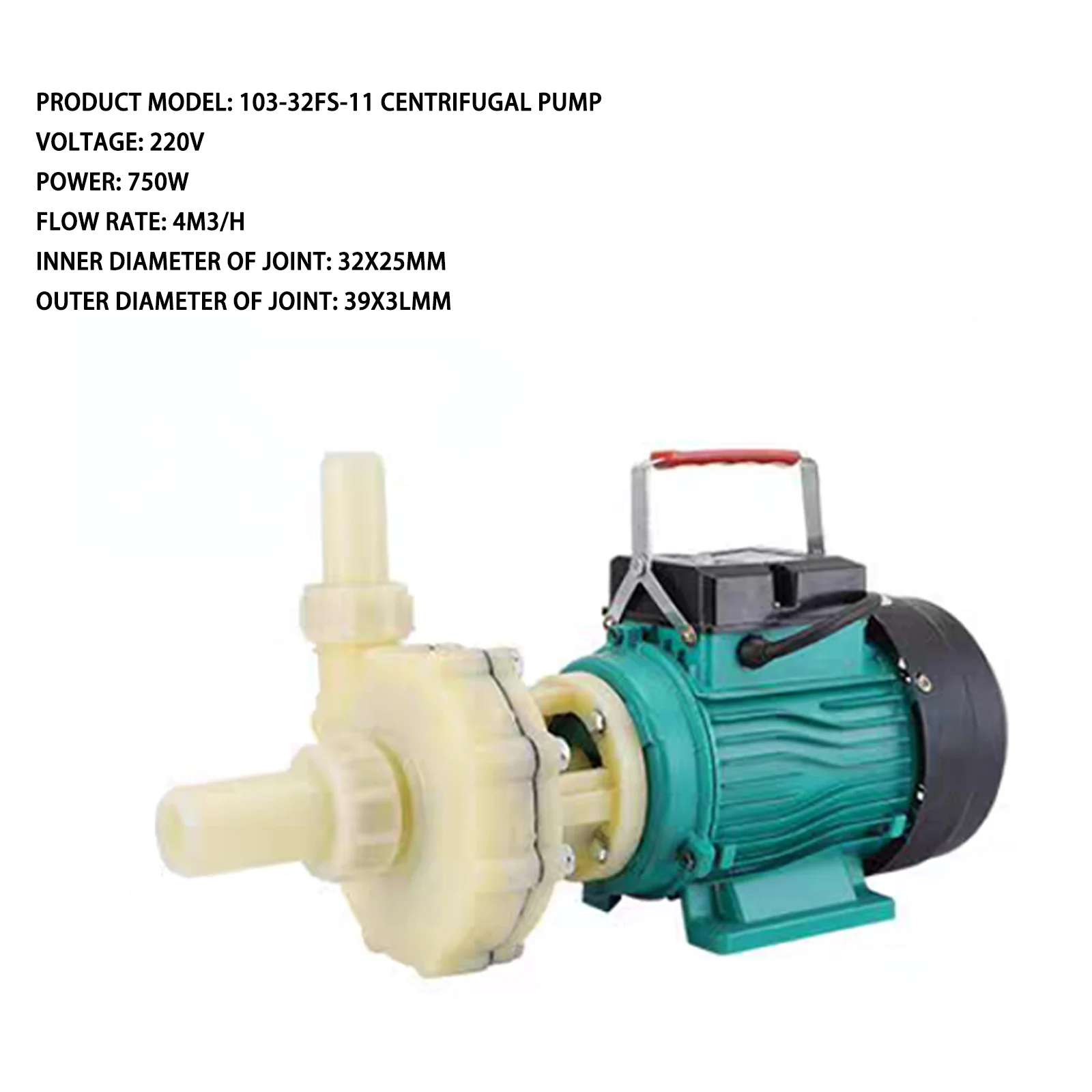 

Acid And Alkali Resistant Chemical Pump 750W Self-priming Water Pump Corrosion Resistant low Noise 2900r/min 220V/380V Optional
