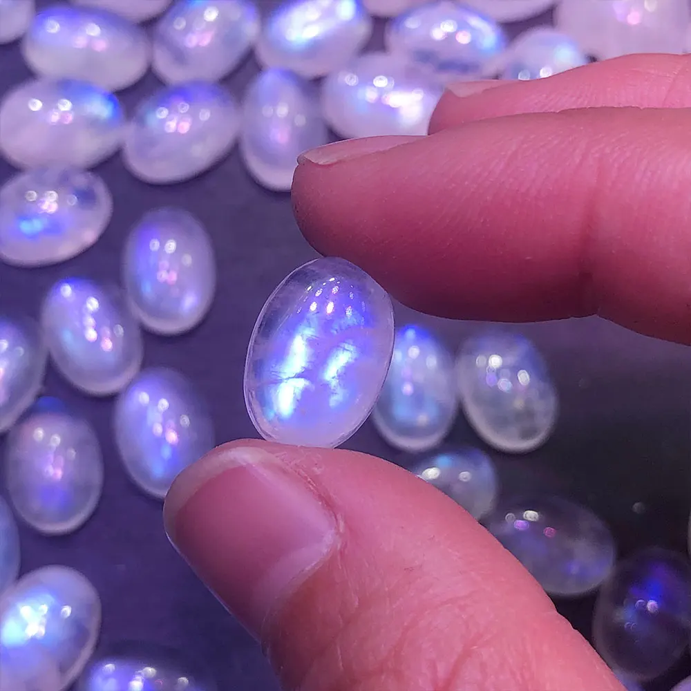 

1pc Crystals Moonstone Oval Gemstones Crystal Stones Natural Stone DIY Chakra Spiritual Products Meditation Decorative Stones