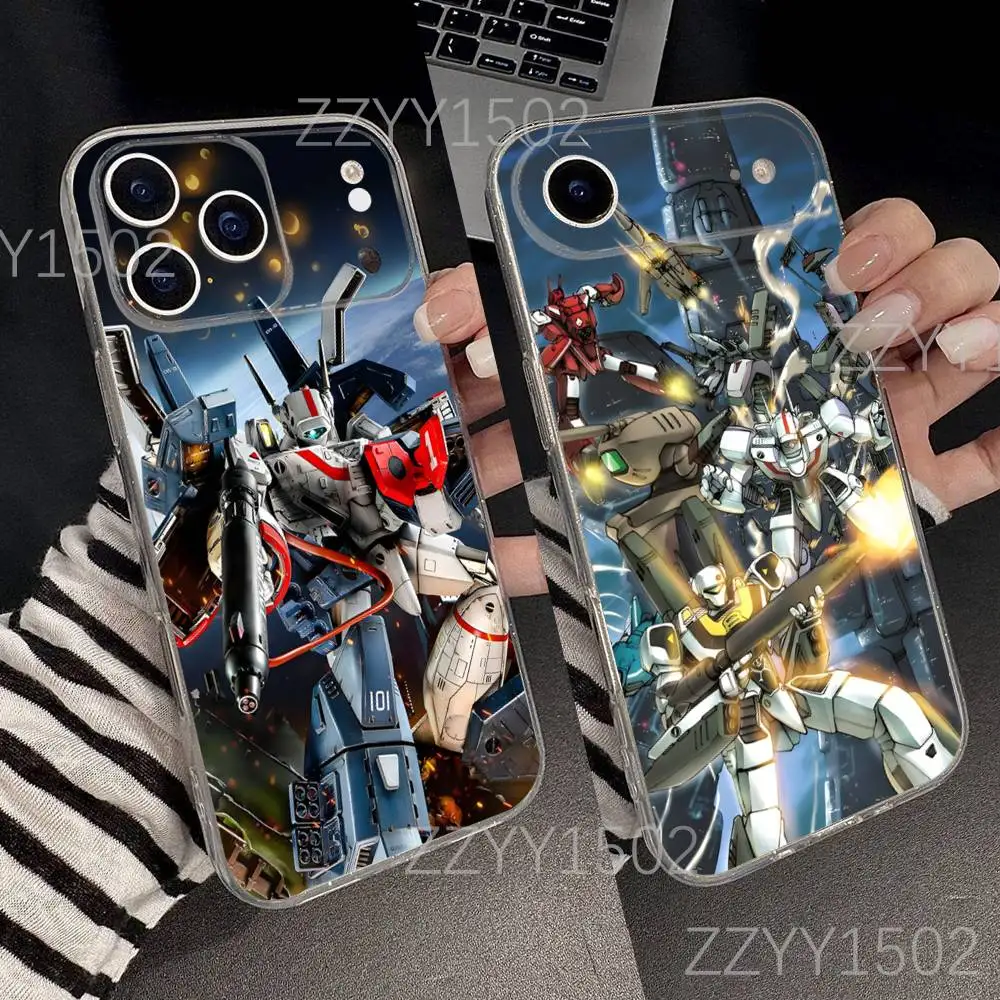 

R-Robotech Macross Phone Case For iPhone 17,16,15,14,13,12,11 Pro,Max,Plus,X,XS,XR,SE4,E Mini Transparent Soft