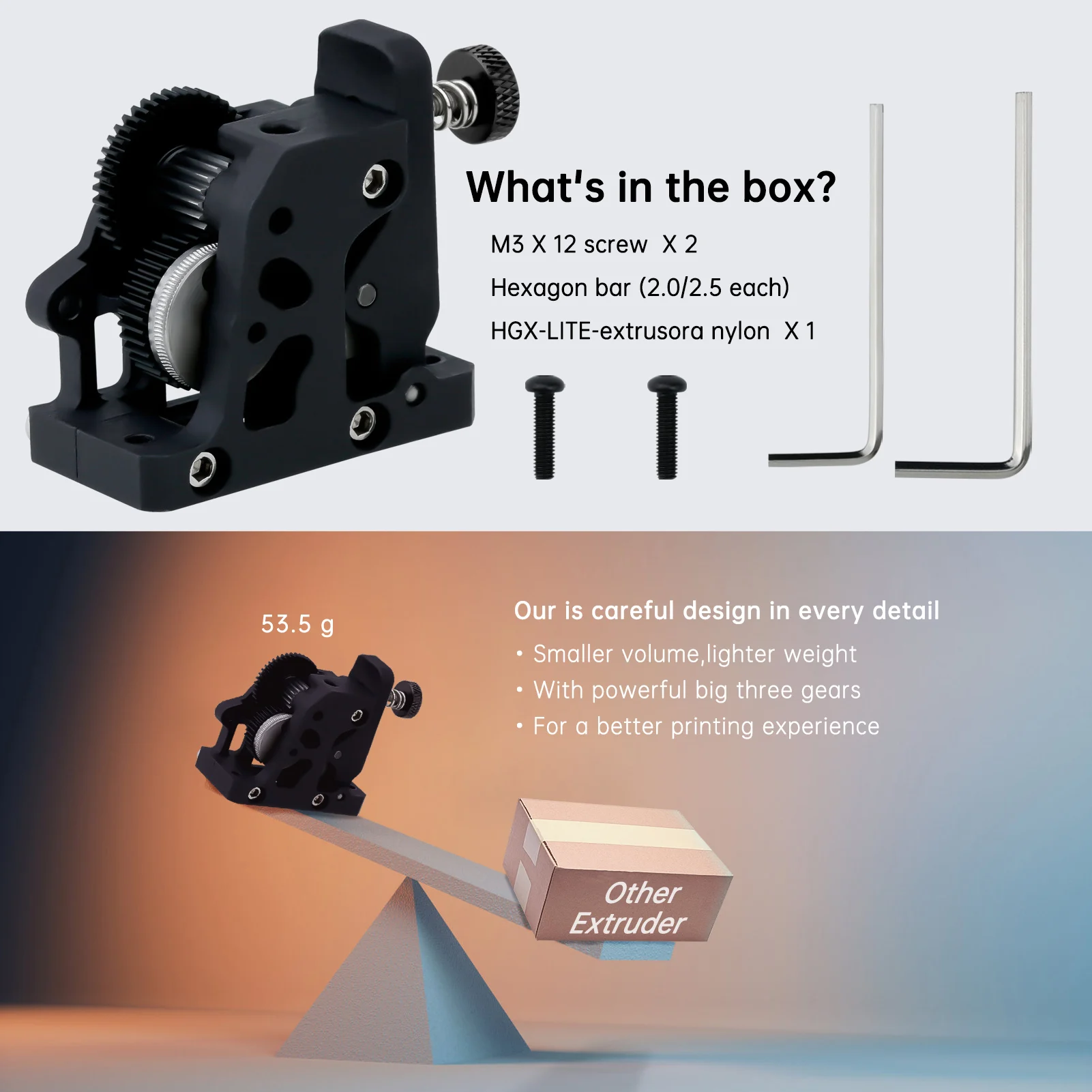 Haldis 3D-Drucker Zubehör Hochwertiger Gehärteter Stahl HGX-LITE-Extruder-Getriebesatz, Kompatibel mit Ender-3/Ender-3 – Detail 11