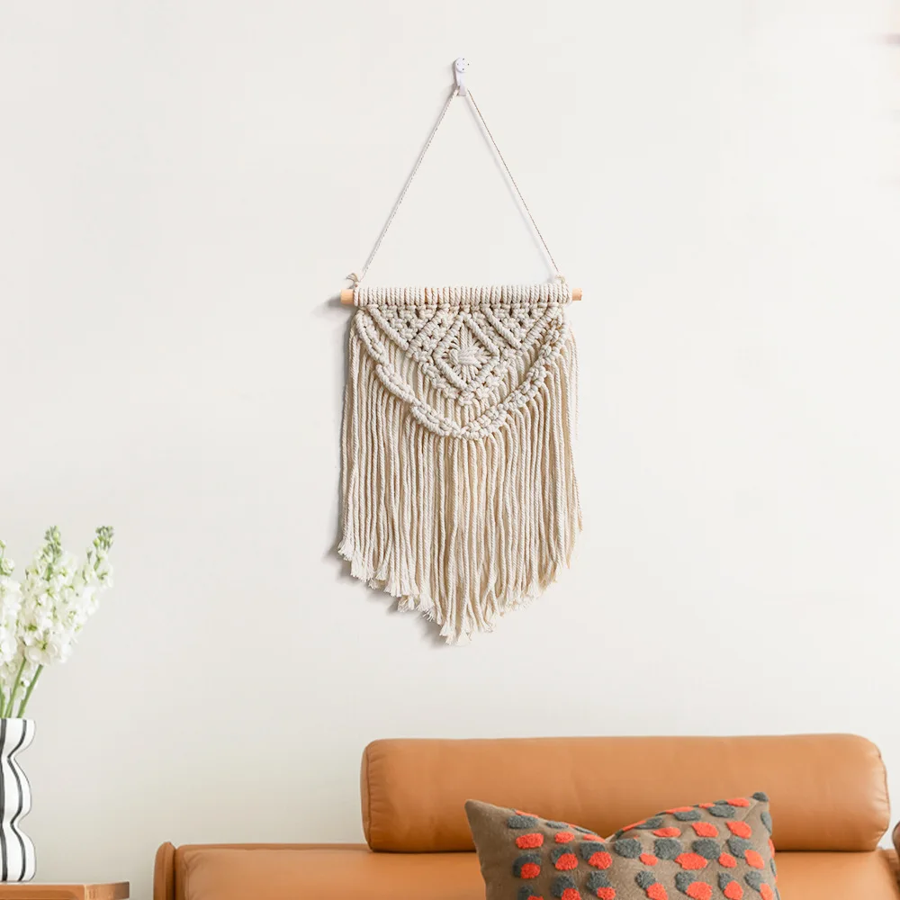 Boho Handmade Woven Macrame Tapestry Room Decor Wind Chimes Home and Decoration for Bedroom Wall Art Aesthetics Decorating Items