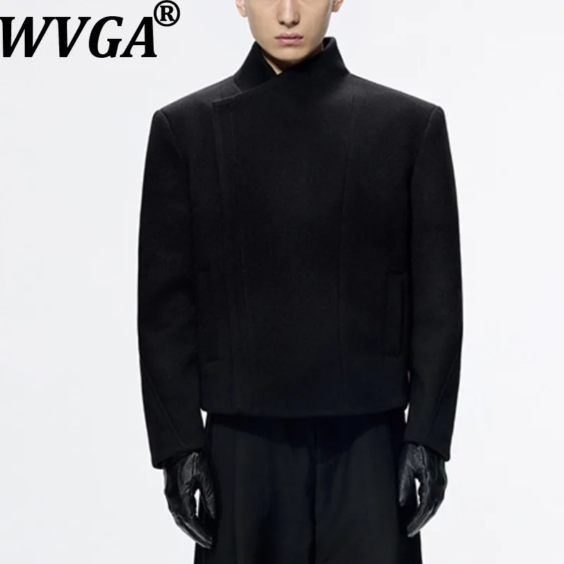 

WVGA осень-зима новый мужской прилив с v-образным вырезом модная куртка с длинным рукавом нишевая шикарная повседневная короткая куртка с карманами уличная одежда Ins Y2K W14731