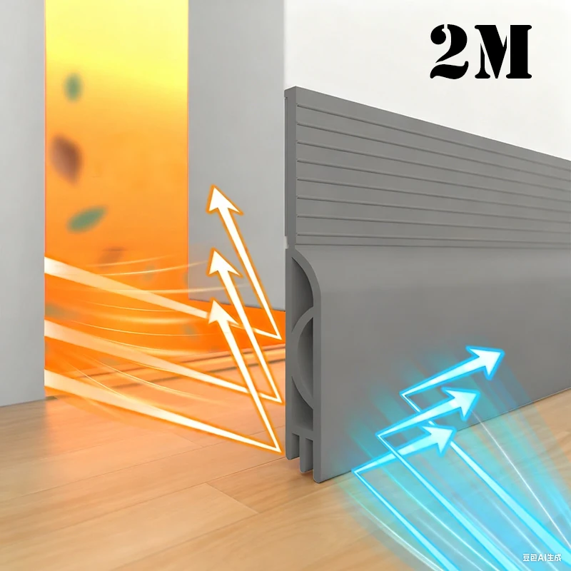 1/2M Door Draft Stopper Door Sweep for Bottom of Door Weather Stripping Door Bottom Seal Blocker Air Noise Under Door Gap Filler