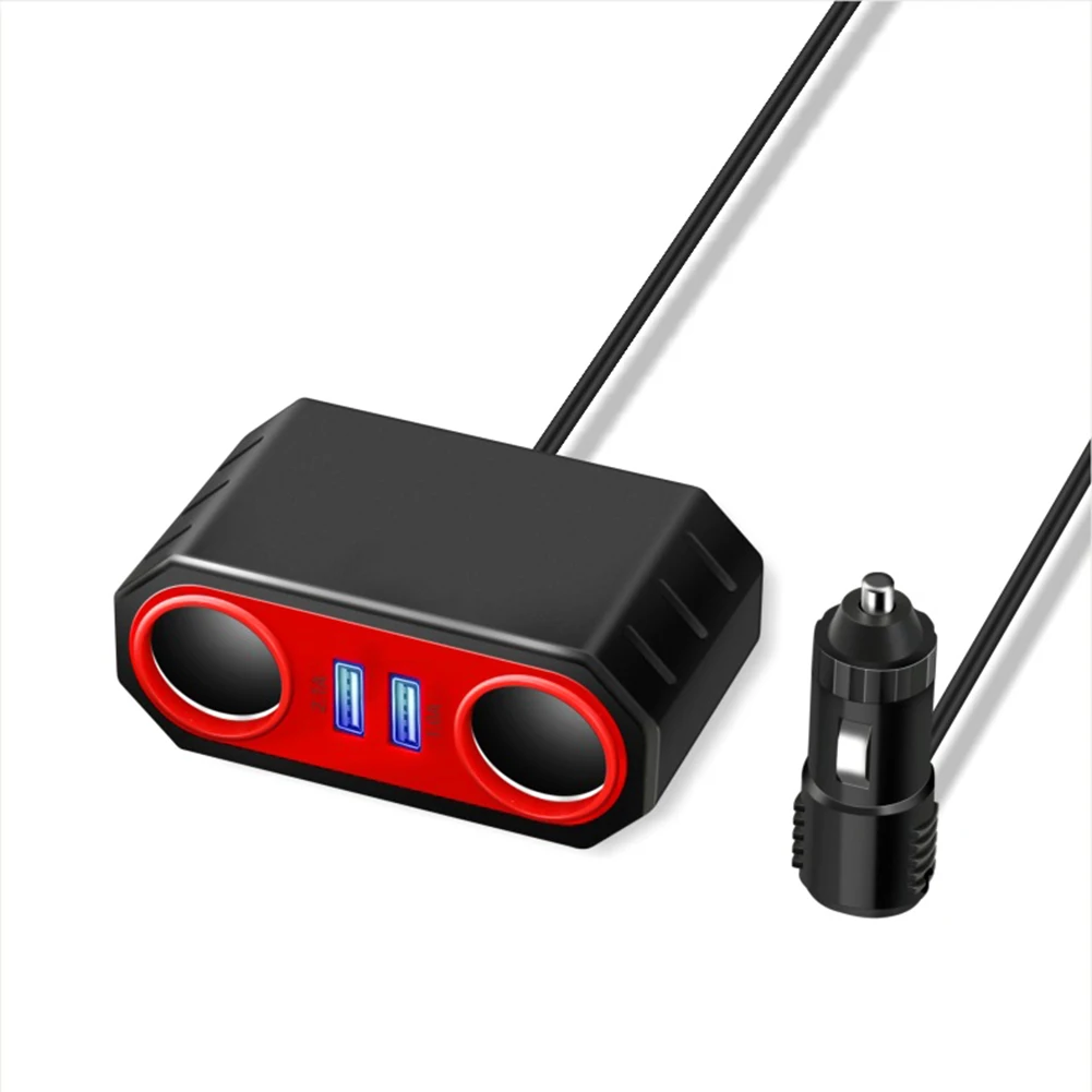 

Car Charging USB Car Charger 12V 24V Charger Red Power Multiple Devices Simultaneously Wide Vehicle Compatibility