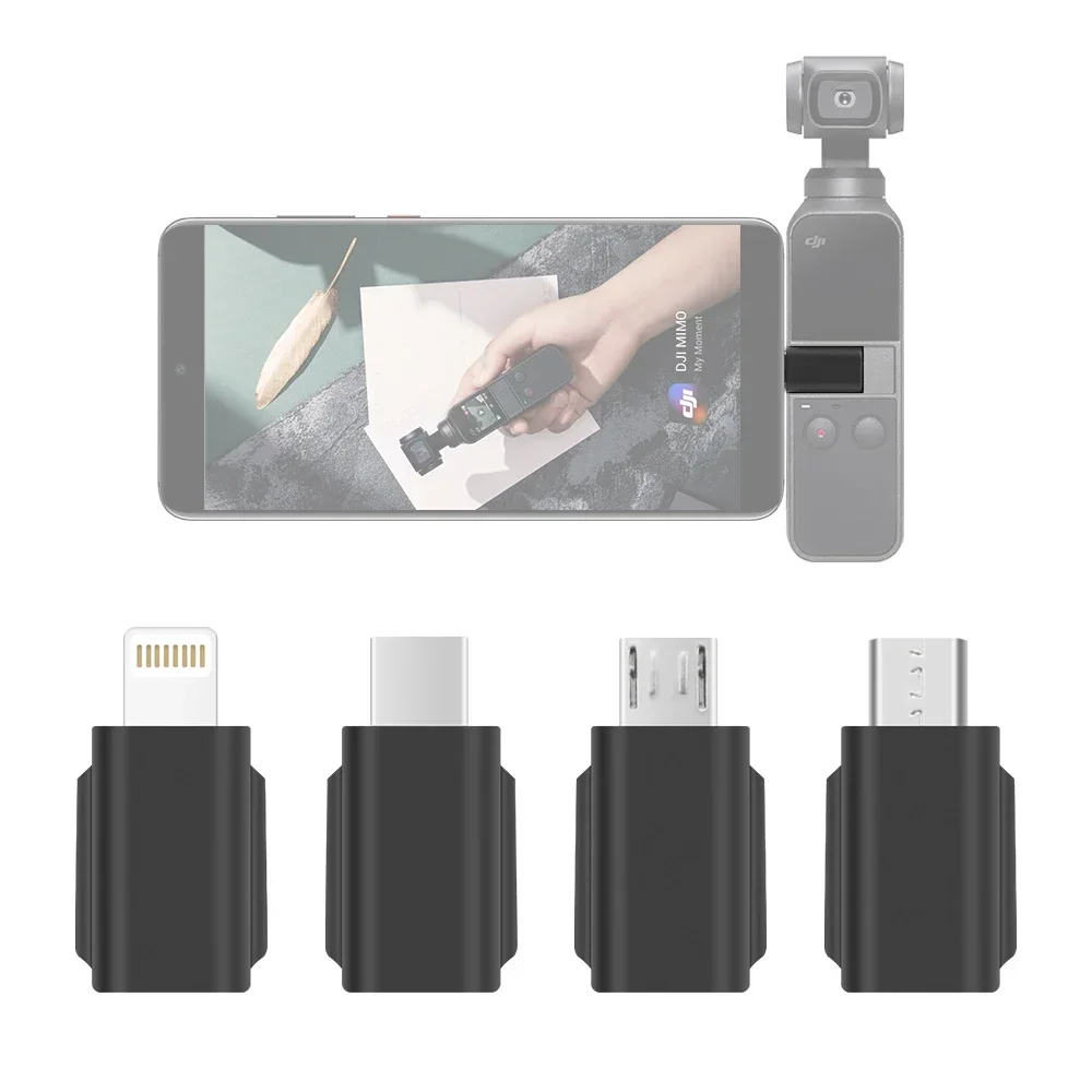 Convertidor de teléfono para DJI OSMO Pocket 2, cardán de mano, IOS, USB-C, Adaptador tipo C a micro-usb, conector de teléfono Android, piezas de repuesto