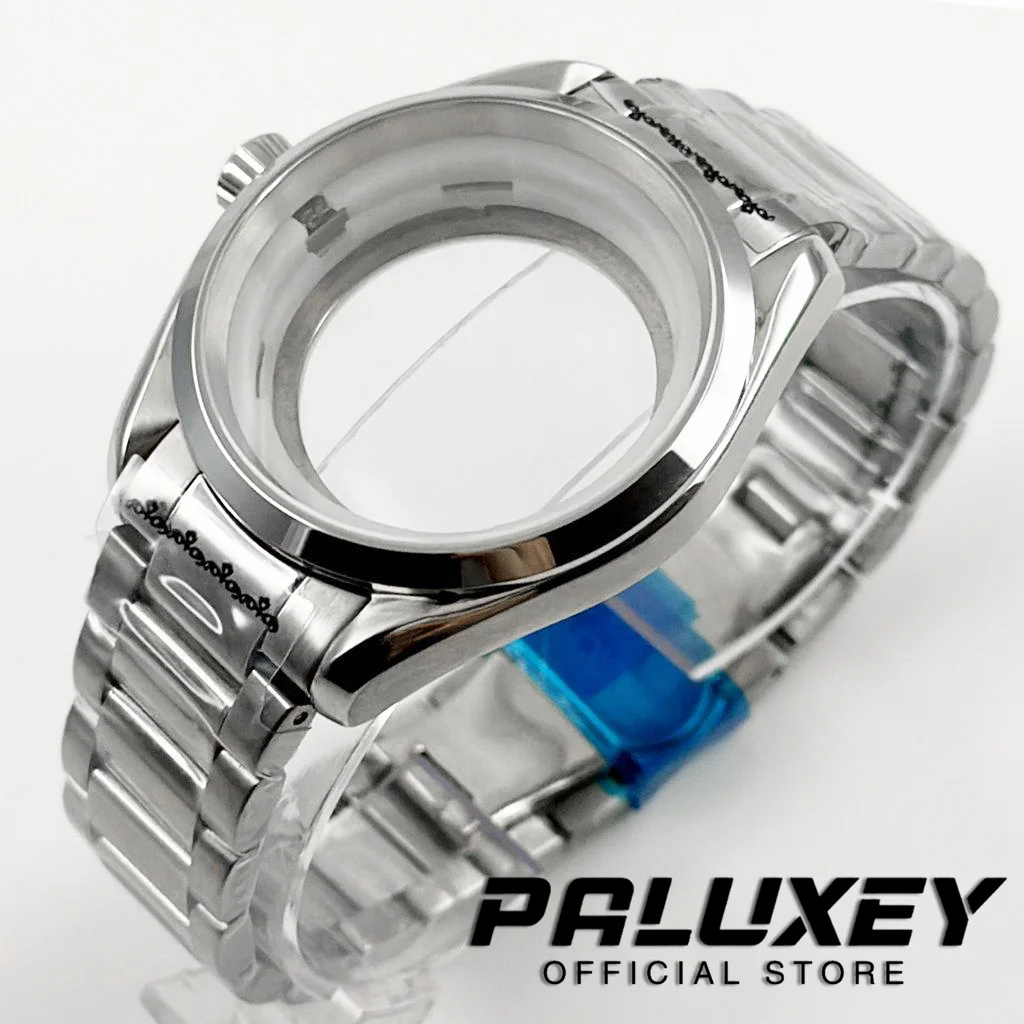 Koperta z szafirowym szkłem 40MM do NH34 NH35 NH36 NH37 NH38 NH39 NH70 NH72 Wodoodporna polerowana luneta Stalowa koperta zegarka Zakręcana koronka