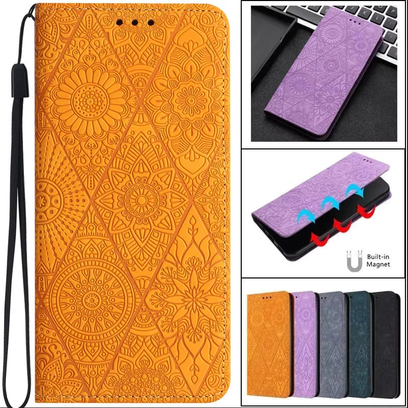 

High-quality Redmi 15C 15 4G 5G Vintage Flower Case For Xiaomi Redmi 15 A5 14C 13 13C Note14 Pro Plus Case Magnetic Leather Wall