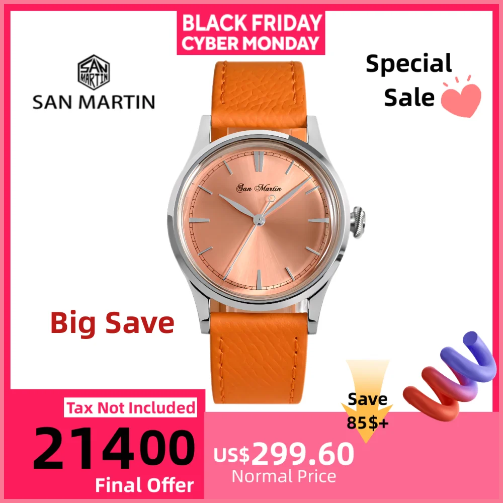 

San Martin 38mm Automatic Watch For Men Mechanical Watches Wrist Self Winding PT5000 SW200 Sunray Sapphire 5Bar Relogio SN0101A