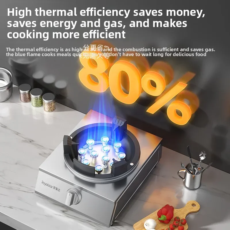 

Газовая плита Royalstar с одной конфоркой, высокой мощностью пламени, для дома и коммерческого использования, настольная, для сжиженного и природного газа, QBL