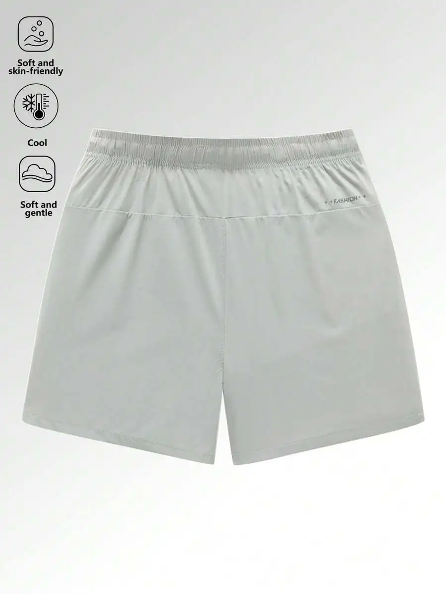 

Mens Quick-Dry Sports Shorts Drawstring Waist Zipper Pockets Breathable Wrinkle-Resistant For Fitness Running Basketball Beach