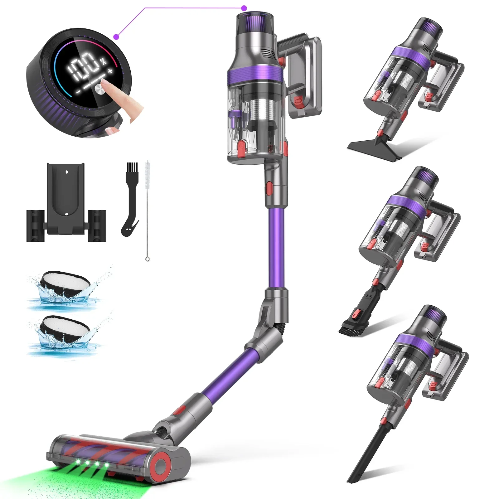 

Ready To Ship 570W 38kpa 8 In 1 Smart Vacuum Cleaner 60mins Running Time S702 Stick Cordless Vacuum Cleaner Home Floor Care