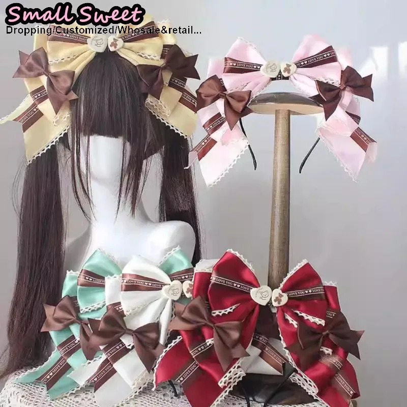 

Women Handmade paper cupcakes bows hairbands hawthorn berries delicate lolita headpieces mint chocolate KC headband hair bands